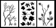 3Pack Spray Paint Camouflage Stencils 14" Gnarly Branch - Maple - Oak Branch