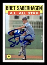 1986 Topps Baseball #720 Bret Saberhagen (All-Star) Signed Autograph (No COA)