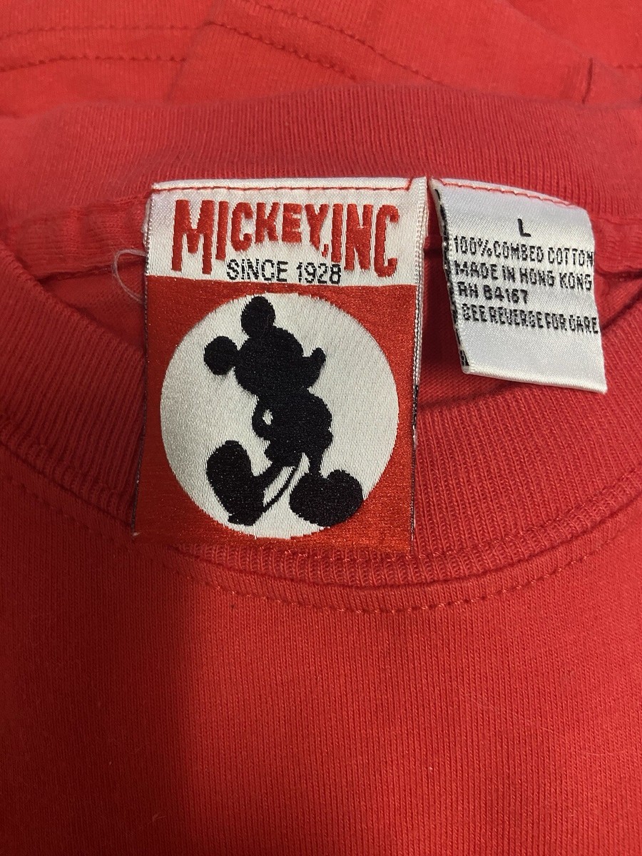 Vintage Disney Mickey Inc Shirt Large Red Embroidered Character