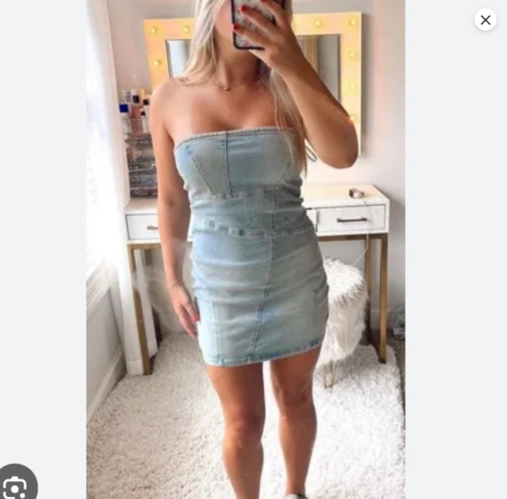 ★ZARA★ TRF DENIM MINI DRESS ZARA WOMAN BLUE STRAPLESS TRF DENIM MINI DRESS M WASHED