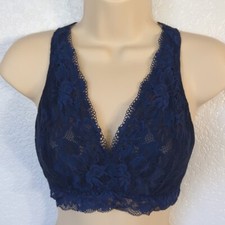 Soma Size M Bralette Embraceable Signature Lace Back Detail Navy Blue