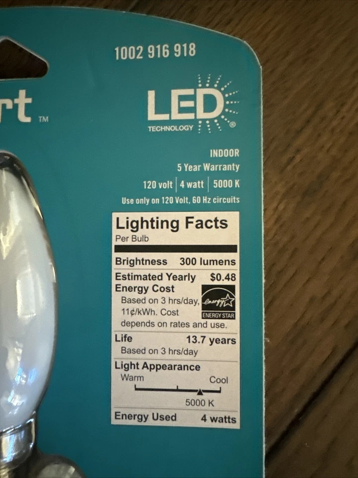 EcoSmart 40-Watt Equivalent B11 Candle Dimmable Energy Star Frosted Glass... - Image 4 of 4