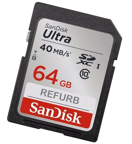 Carte mémoire flash SD SanDisk 64 Go Ultra SDXC SDHC classe 10 40 Mo/s 266x - Photo 8 sur 12