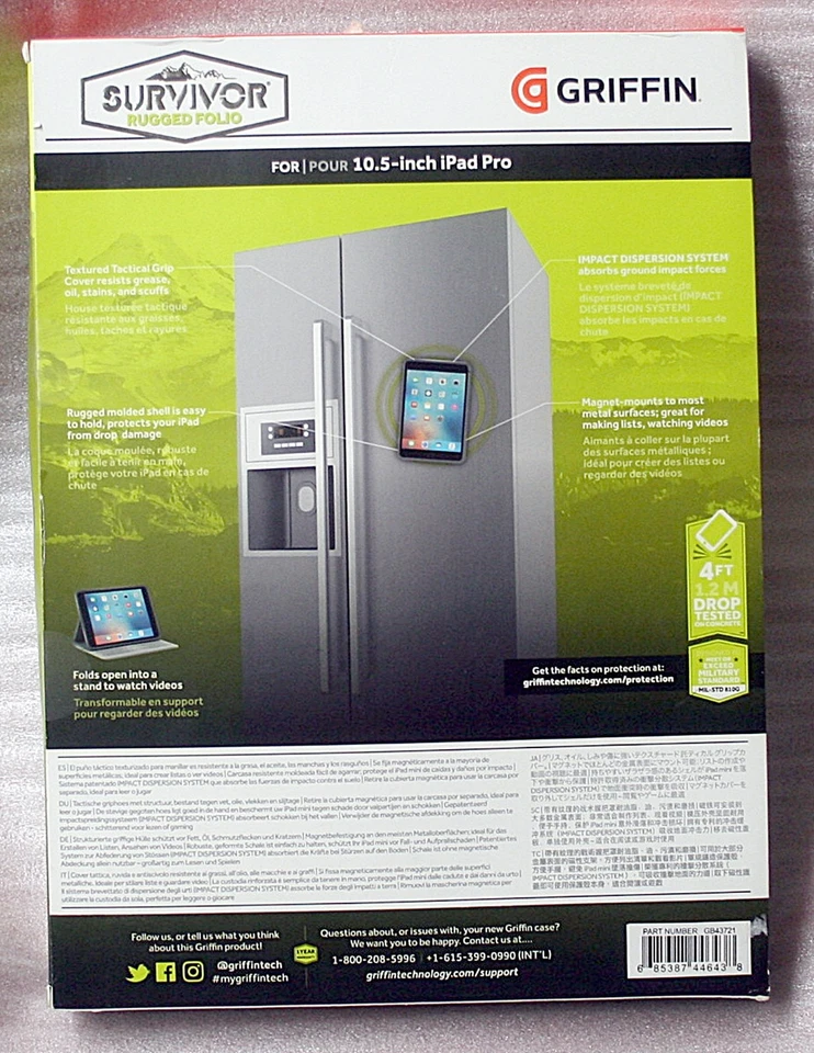 GRIFFIN SURVIVOR RUGGED FOLIO CASE FOR IPAD PRO 10.5" (BLUE) - GB43721 - Image 4 of 4