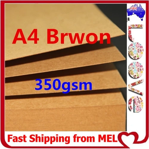 20x A4 350GSM Brown Kraft Thick Paper Sheet Card Recycled Invitation Wedding