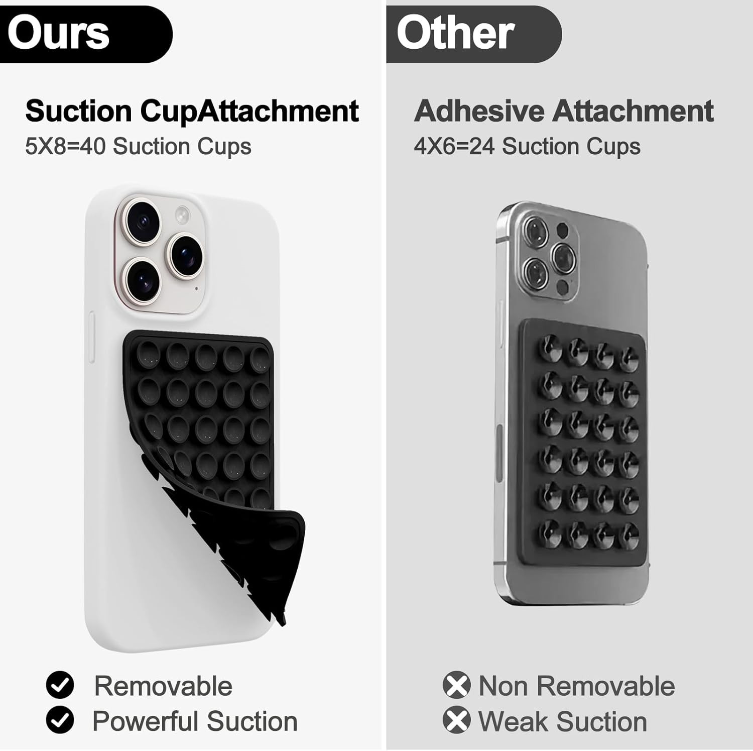 2 Pack Silicone Octo Cup Buddy Sticky Grip Holder for Cellphone, Black FAST US