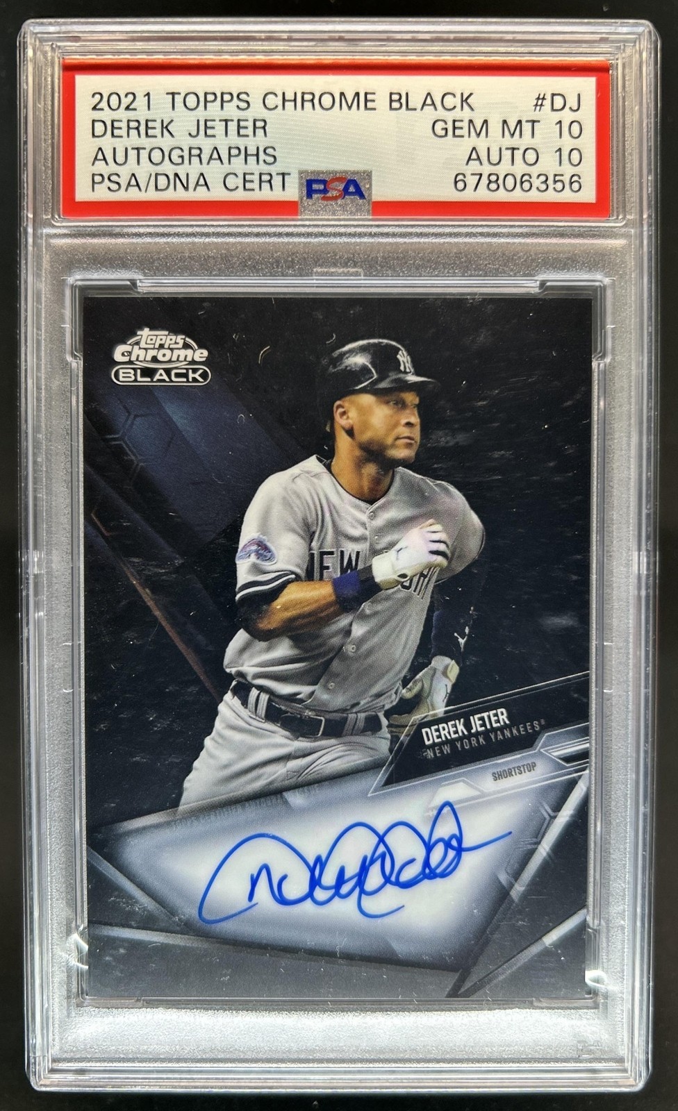 2021 Topps Chrome Black Derek Jeter Auto #CBA-DJ Yankees PSA 10 GEM MINT