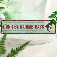 Vintage Metal Sign Funny Fishing Decor for Man Cave Garage Fishing Enthusiasts