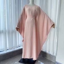 Women Muslim Long Maxi Dress Batwing Sleeve Kaftan Elegant Islamic Robes Dresses