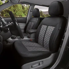 Universal Faux Leather/Suede Seat Covers Fit Car Truck SUV Van 2PC Front Seats