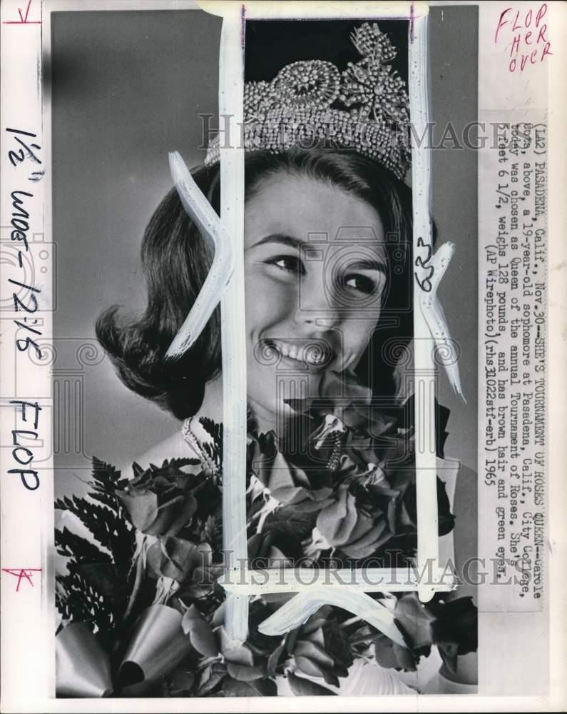 1965 Press Photo Tournament of Roses Queen Carole Cota in Pasadena, California