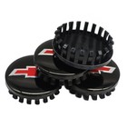 4X Wheel Center Hub Caps Black Red For Suburban Silverado Tahoe 14-22 3.25" 83mm