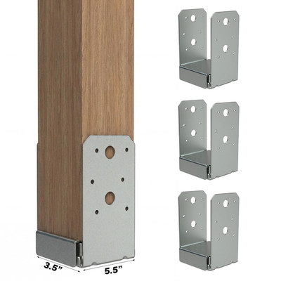 4Pcs 4x6 Concrete Deck Post Anchor Base Adjustable Metal Post Bracket Post Base