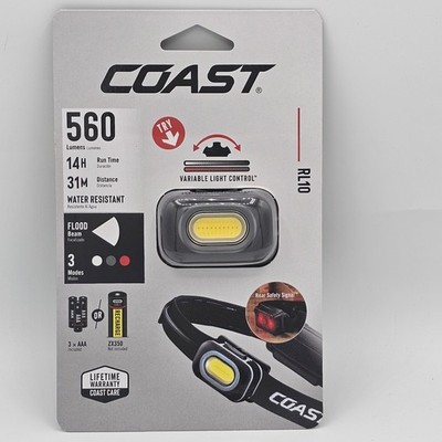 Coast RL10 Headlamp 560 Lumen Rechargeable Flashlight with Battery Included New