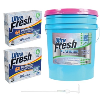 Ultra Fresh Platinum Fabric Softener and 2 Pack 6X Laundry Detergent Sheets