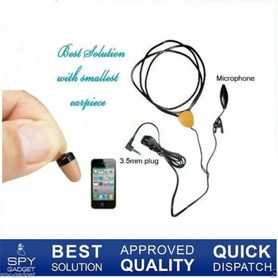 Spy earpiece battery life 8 hours with 3.5 mm Wire Neckloop For Mobile Phone