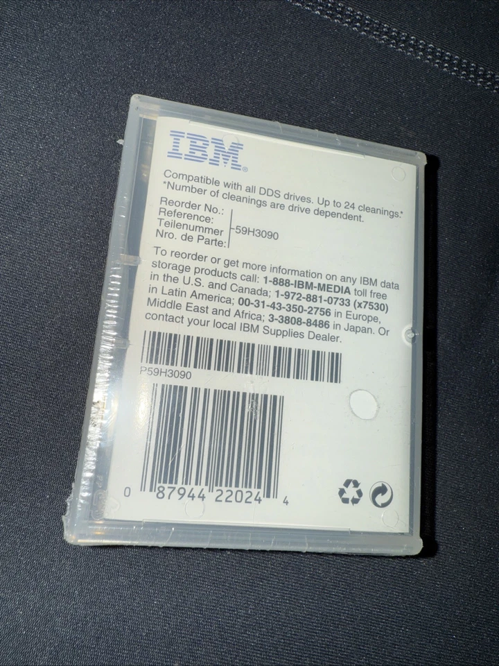 Nuevo cartucho de limpieza de cinta sellado IBM P59H3090 4mm IBM y 2 HP usados Foto 3 de 4