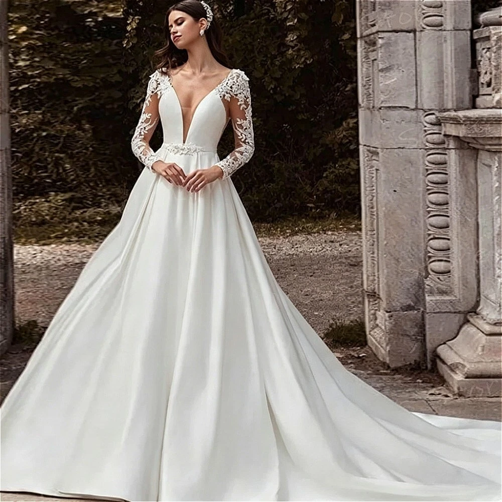 Long Sleeve Wedding Dresses for sale | eBay