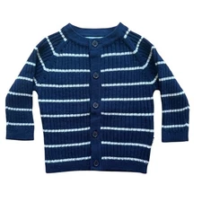 Molo | Unisex Bendix Cardigan Blue with White Stripes Size EU 62 / US 3m