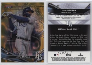 2022 Bowman's Best Gold Lava Refractor /75 Vidal Brujan #55 Rookie RC