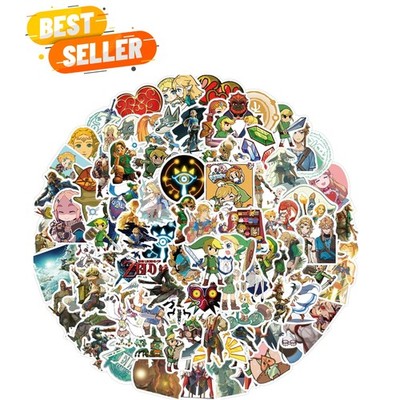Zelda-Themed Waterproof Stickers - 100 Unique Designs to Customize Everything