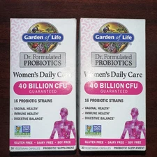 2 Pack Garden of Life Women’s Probiotics Daily Care 40 Billion CFU 30ct 2/2027
