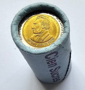 100 Sucres Bimetallic ECUADOR Official Roll (20 Coins) UNC World Comemorative