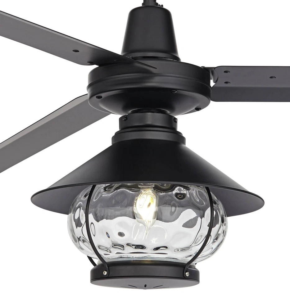 Ventilador de Techo Exterior Moderno 60" con Luz LED Control Remoto Negro Mate Patio Exterior Foto 3 de 4