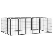 Dog Playpen Black Powder-coated steel Dog Playpen Rectangular