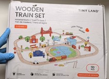 110PCS Wooden Train Set - Toy Magnetic Trains with Wooden Track Set for Kids ...