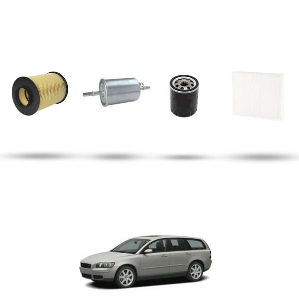 Hoffcar Wartungsset - 4 Filter FüR Volvo V50 2.0, 2.0 Flexifuel 107Kw Ab 2012-image