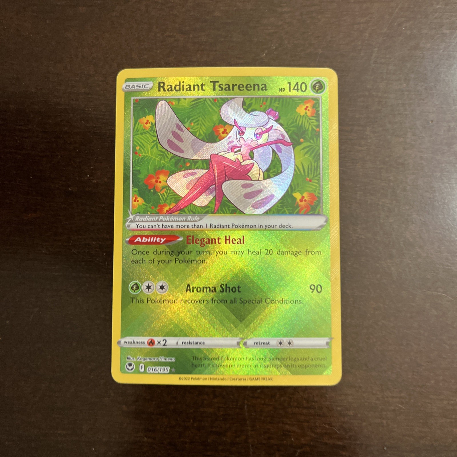 Pokemon Silver Tempest Radiant Tsareena Holo Rare Card 016/195 NM