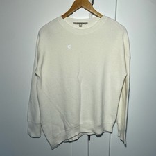 Athleta Cream Textured Knit Sweater Long Sleeve Crew Neck Women S