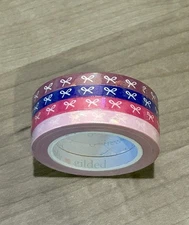 NEW Simply Gilded 5 mm Pink Holographic Bows washi tape set of 4 rolls