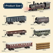 Kids Retro Electric Steam Train Rail Toys Classical Railway Freight Train
