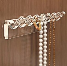 3 PIECE SMALL SELF ADHESIVE WALL MOUNTED 8 HOLE JEWELLERY EARRING STORAGE RACK.