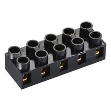 5pcs Terminal Block 500V 10A Dual Row 5 Positions Screw Electric Barrier Strip