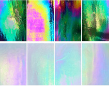 8 Pack Stained Glass Sheets Variety Pack, 4 X 6 Inch Iridescent Glass Sheets for