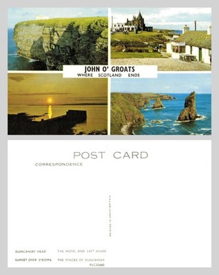 Alte Postkarte - John O' Groats Wo Schottland endet Multi-View UNBESPIELT