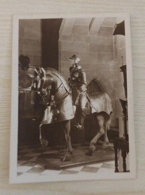 Vintage Photo 15th Century Warwick Castle Knight Horse Armour Great Hall England