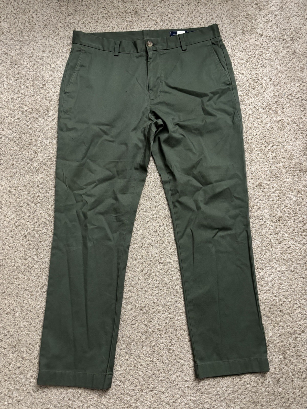 Vineyard Vines Pants Mens Size 35x30 Green Breaker Pant Slim Straight Stretch