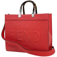 FENDI Sunshine Medium Shopper Bag 2-Way Handbag/Shoulder Bag Demi Pattern ...