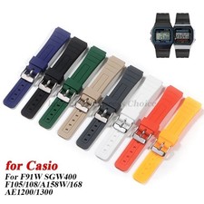 Soft Silicone Watch Strap for CASIO F91W W-800H 18mm for SGW400 F84 F105/108 A15
