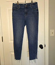 Old Navy Rockstar Super Skinny Girls Jeans Size 12 High Rise Blue Button