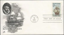 Scott 2093 FDC - 20 cent - 1984 - Roanoke Voyages - Sir Walter Raleigh - FDOI