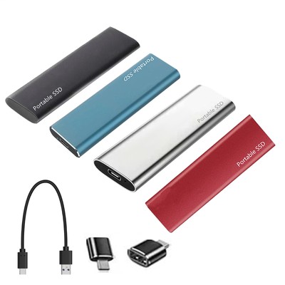Portable Hard Drive 6TB Data Backup Type-C and Type-A Ports Solid Drive 