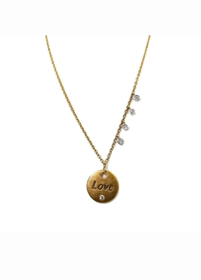 Meira T 14K Yellow Gold Love Necklace With Diamond Accent And 4 White Sapphires - Image 2 of 4
