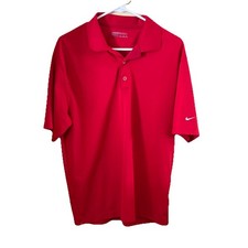 Nike Golf Fit Dry Men's Red Moisture Wicking Polo Shirt Size M Short Sleeve