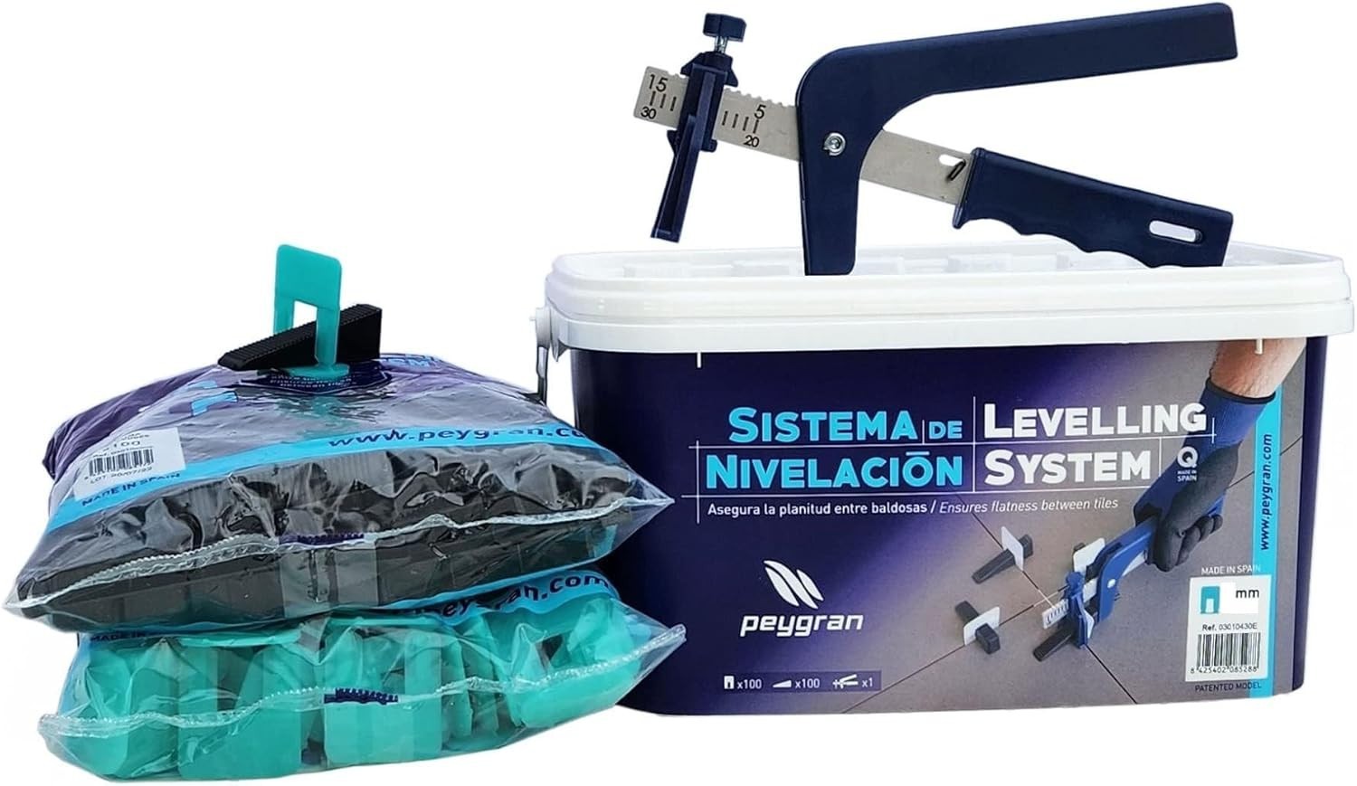 Tile Leveling System Kit Peygran Pliers Tool+100 Clips Spacers+100 Wedges 3mm