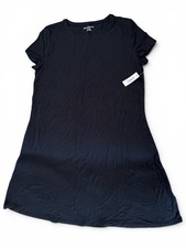 Amazon Essentials Women's S Black Short Sleeve Crew Neck T-Shirt Short Dress